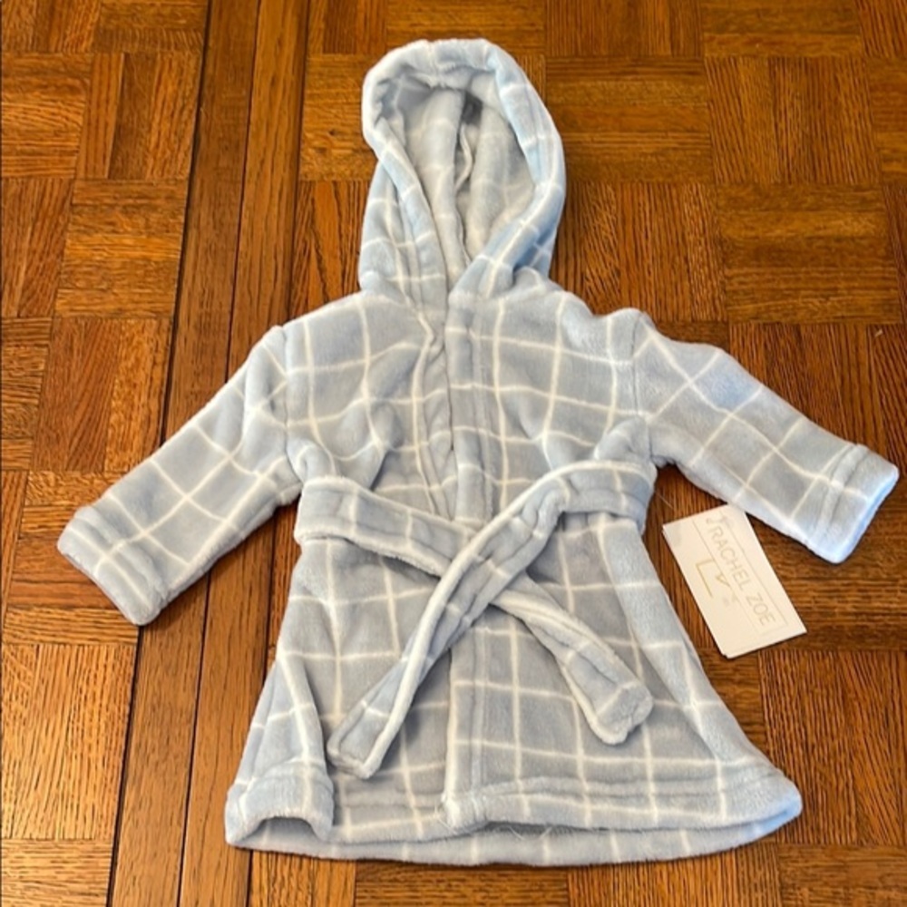 Rachel Zoe Cozy Blue Plaid Robe